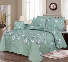 Subtle Green - 6pc Summer Comforter set (Light Filling).