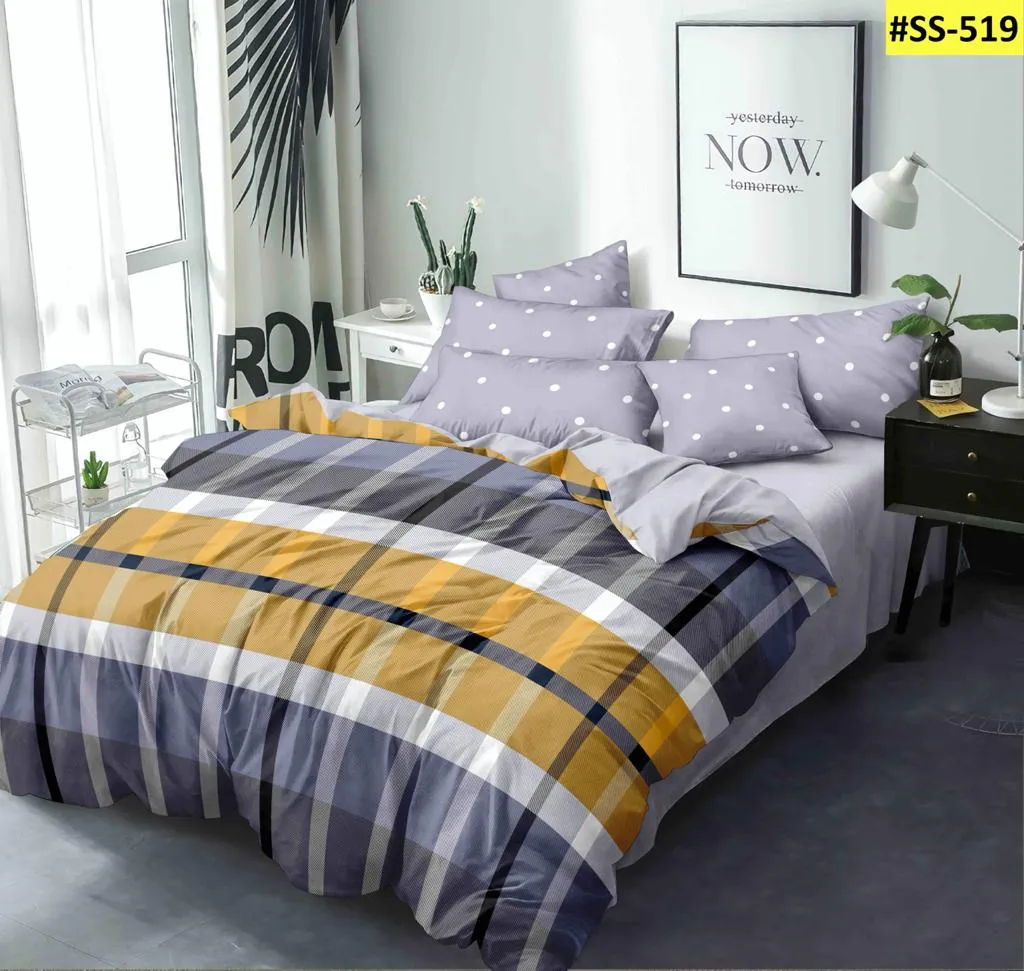 Super Soft Ac Comforter Set Check Design ( 4 pc Set )