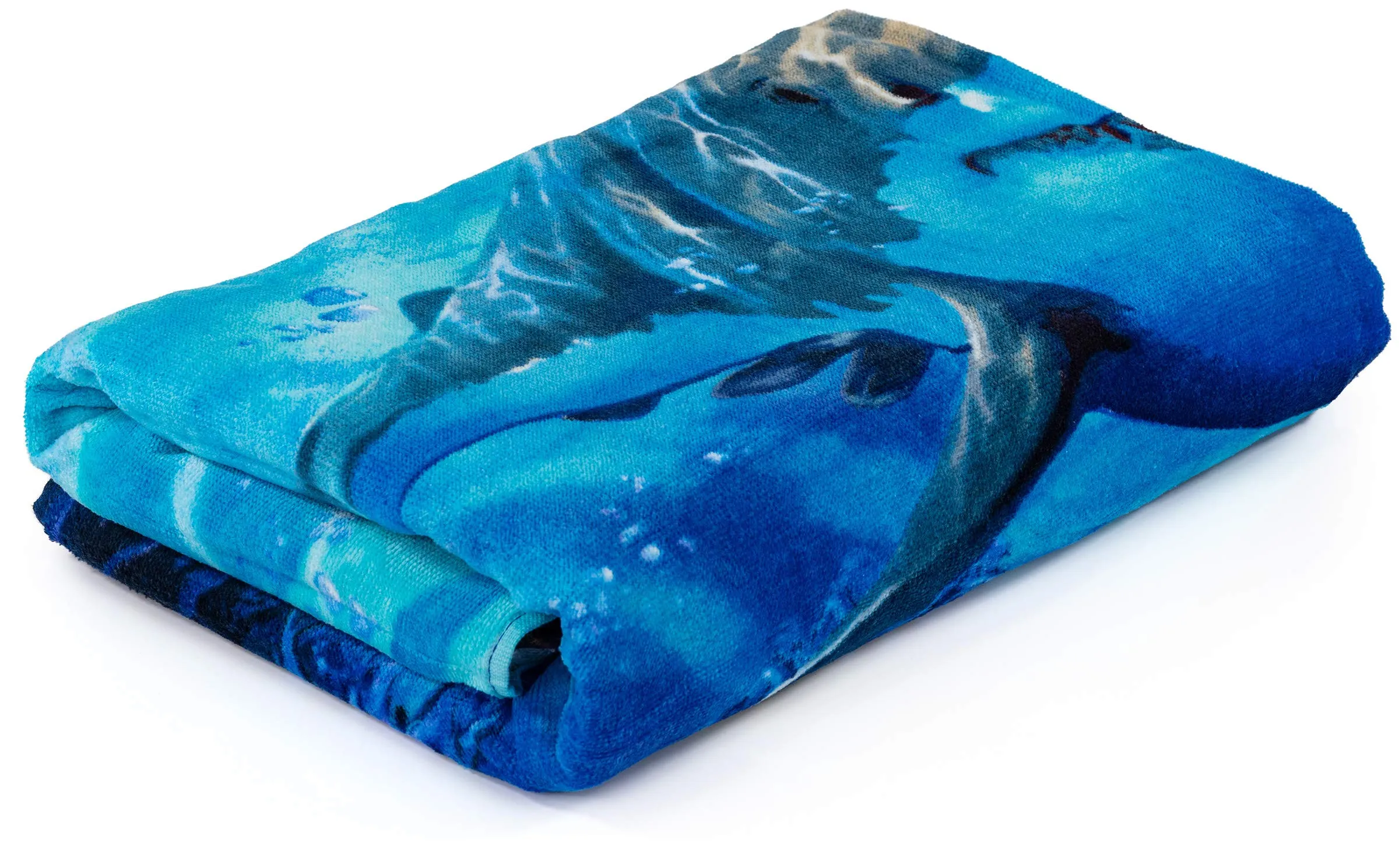 Super Soft Plush Cotton Beach Bath Pool Towel (Great White Shark