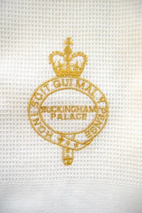 Tea Towel Buckingham Palace London Gold Royal Crest Waffle Weave New