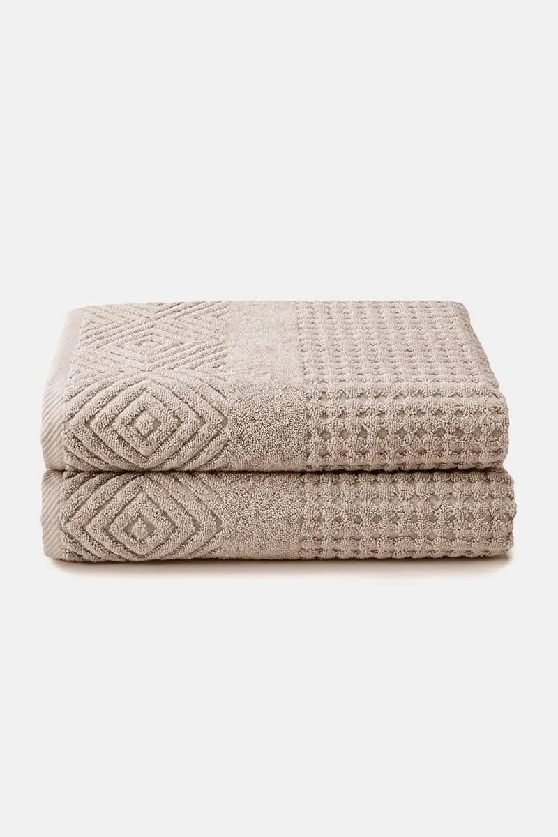 Texere 100% Organic Cotton Diamond Jacquard Towel Set