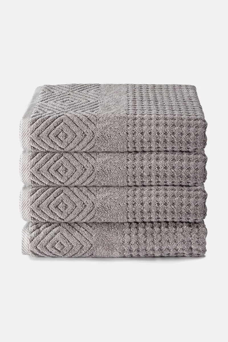 Texere 100% Organic Cotton Diamond Jacquard Towel Set