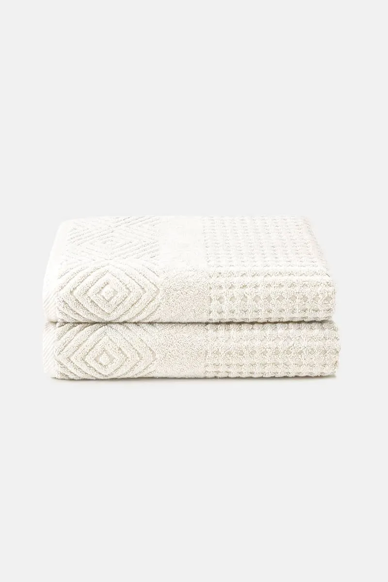 Texere 100% Organic Cotton Diamond Jacquard Towel Set