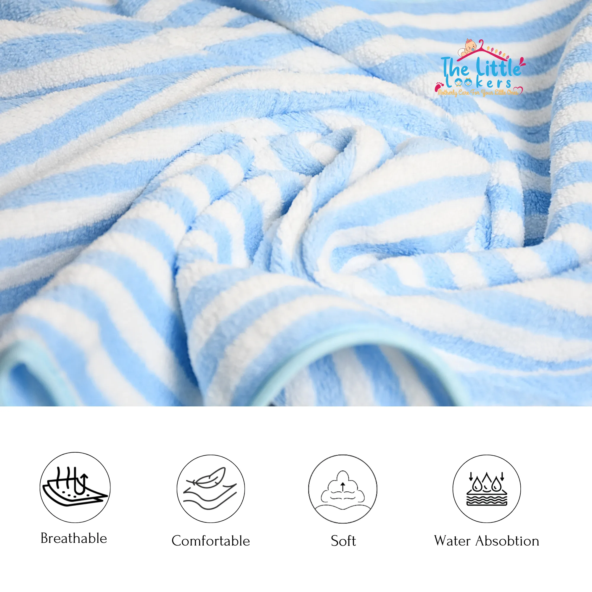 THE LITTLE LOOKERS Cotton Baby Bath Towel for Newborn/Baby/Kids | Super Soft Baby Bath Towel Set for Infants (Pack of 1)