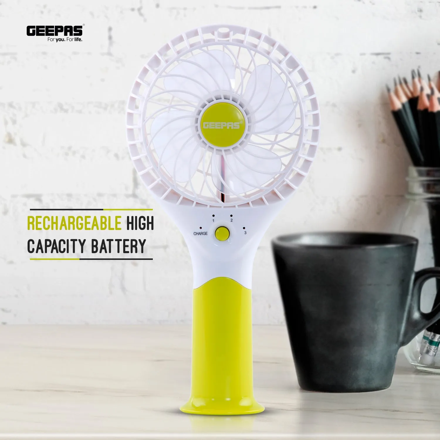 Three-Speed Rechargeable Handheld Fans (4 Colours)