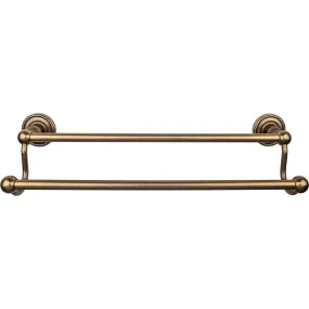 Top Knobs ED7GBZF Edwardian Bath Towel Bar 18 In. Double - Rope Backplate German Bronze