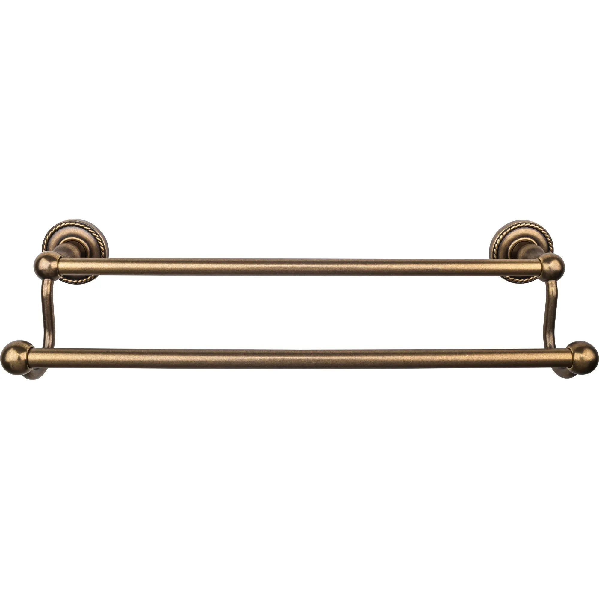 Top Knobs ED7GBZF Edwardian Bath Towel Bar 18 In. Double - Rope Backplate German Bronze