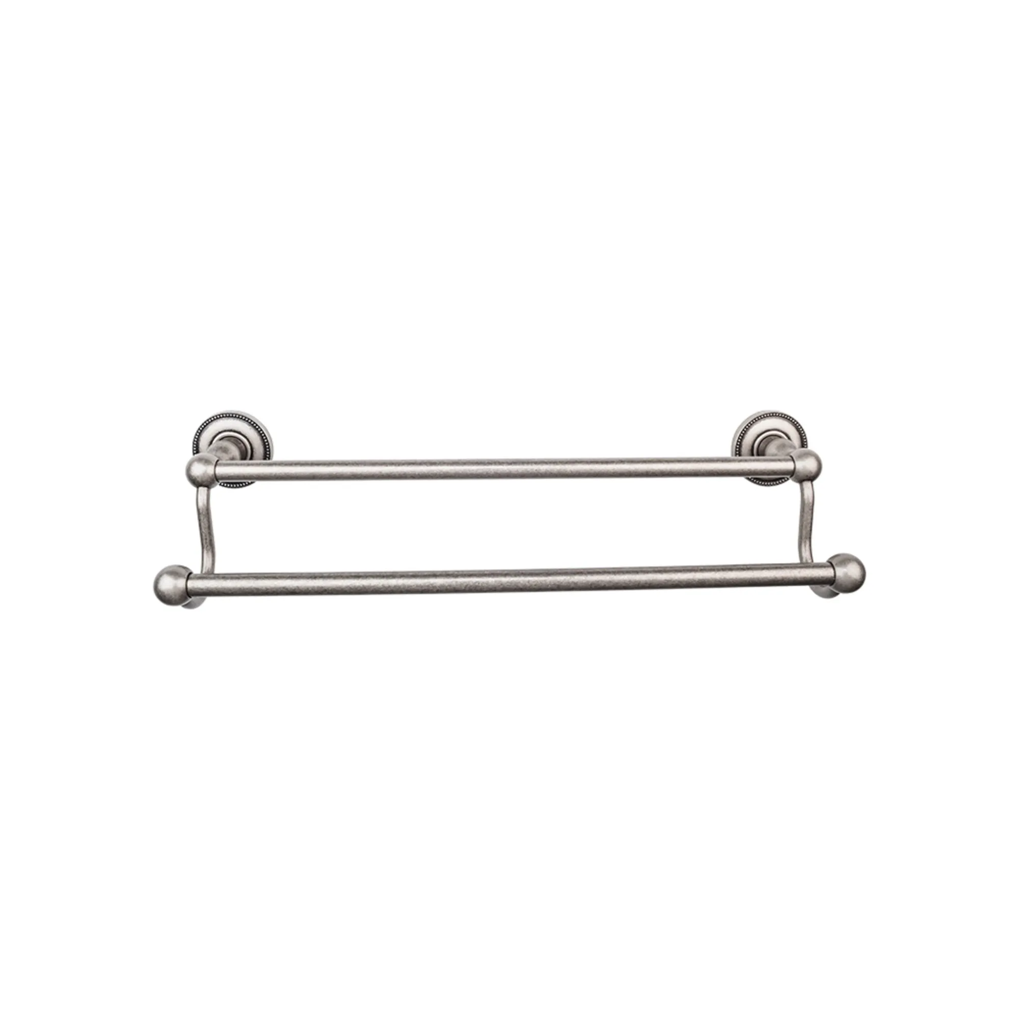 Top Knobs ED9APA Edwardian Bath Towel Bar 24 In. Double - Beaded Bplate Antique Pewter