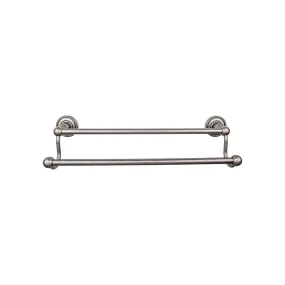 Top Knobs ED9APF Edwardian Bath Towel Bar 24 In. Double - Rope Backplate Antique Pewter