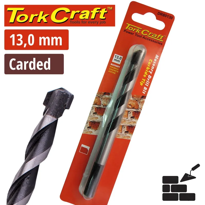 Tork Craft DRill Bit Masonry/Concrete  13mm 1/Card DR80130