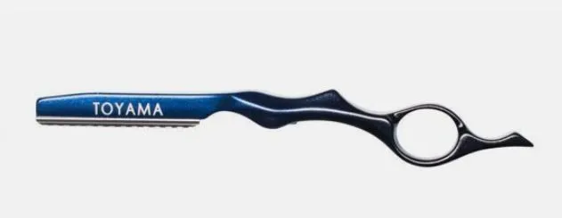 Toyama Professional Razor Aluminium With Japanese Steel Blades  - BLUE / BLACK-  Feather Styling Razor