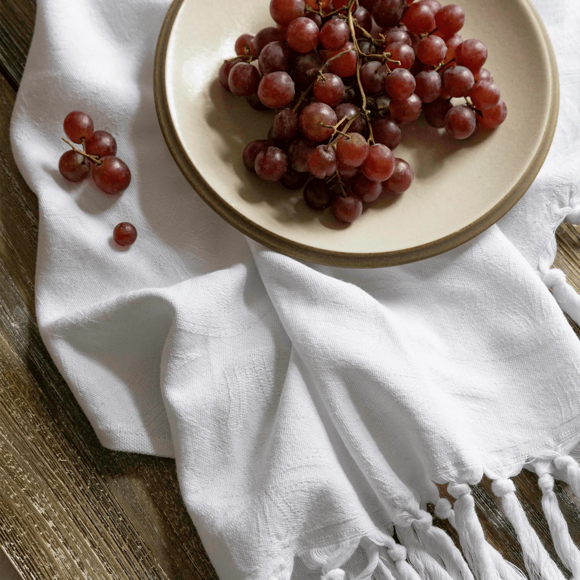 Turkish Cotton Hand Towel | Blanc in White