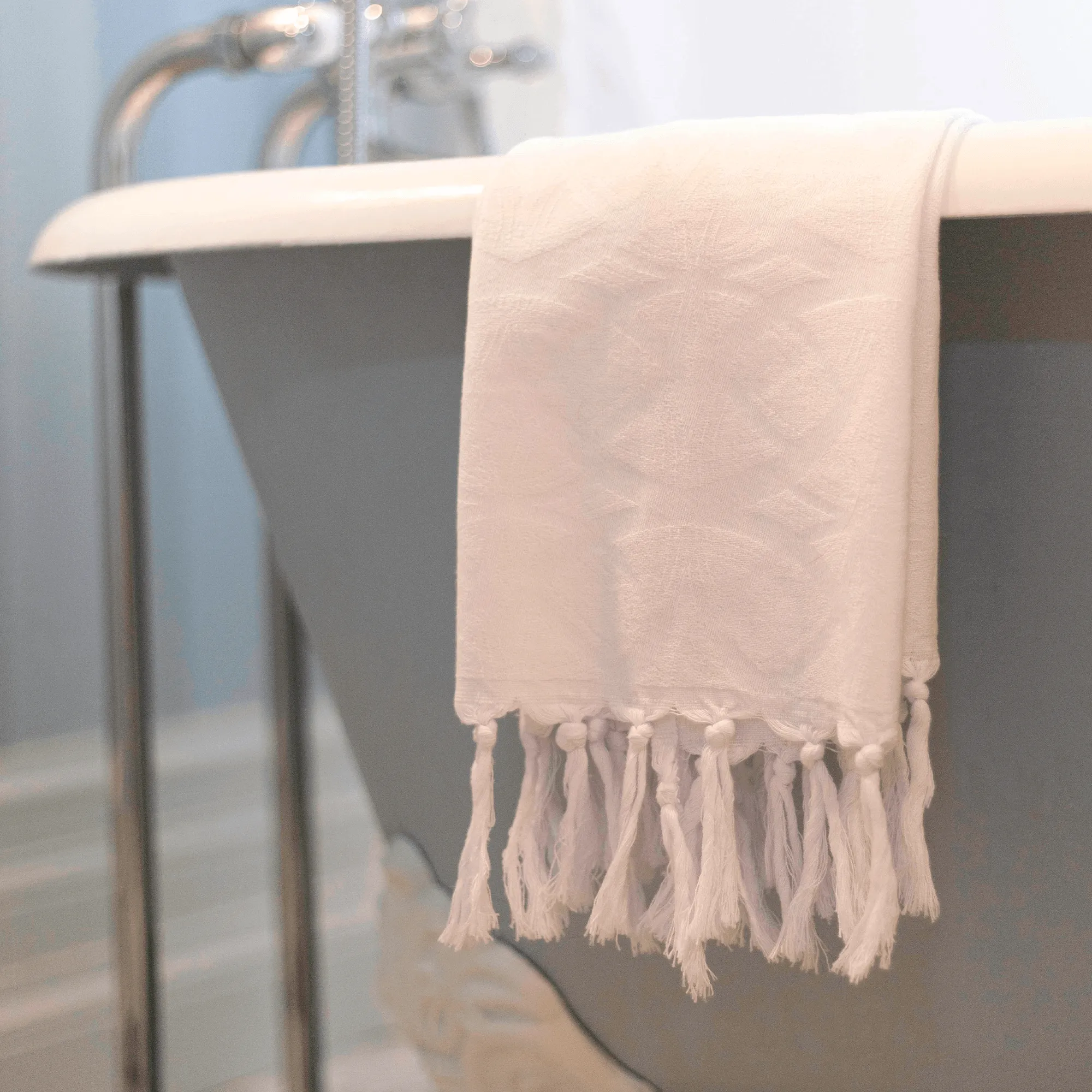 Turkish Cotton Hand Towel | Blanc in White