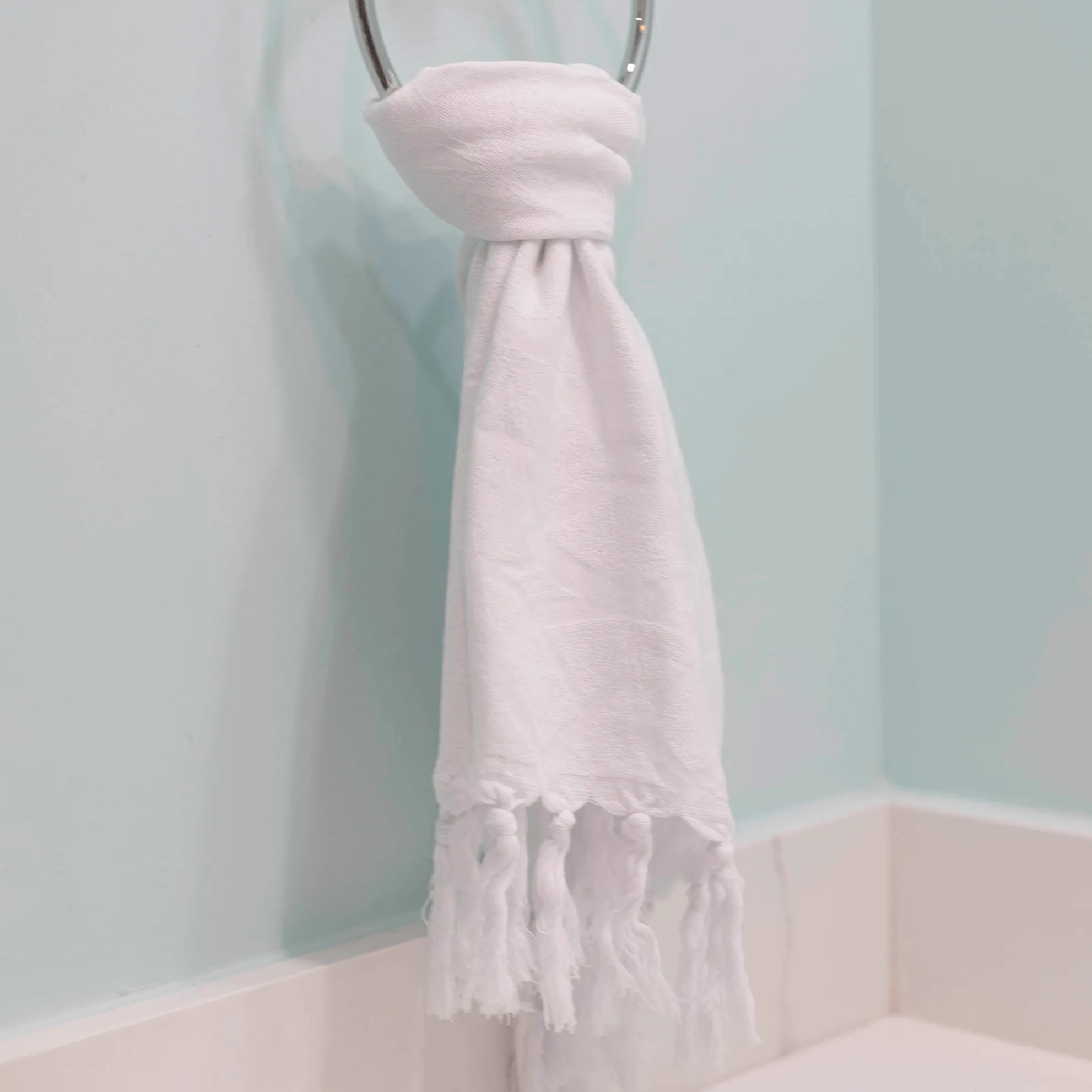 Turkish Cotton Hand Towel | Blanc in White