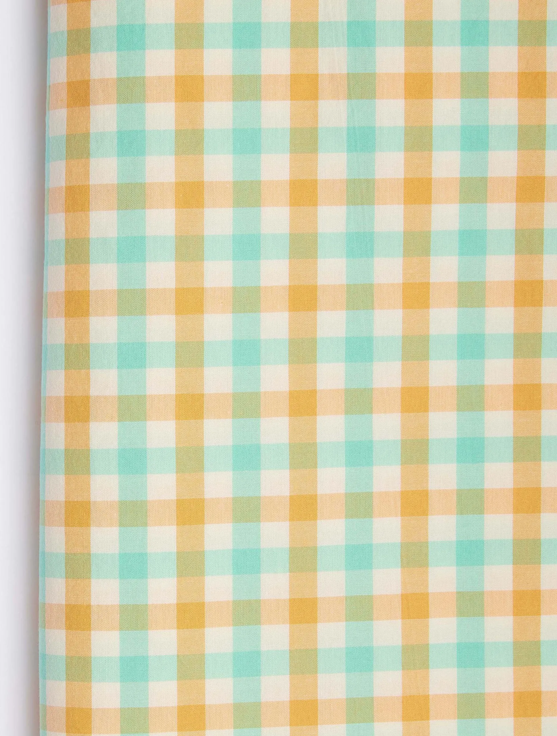 Turquoise & Flax Gingham Duvet Cover