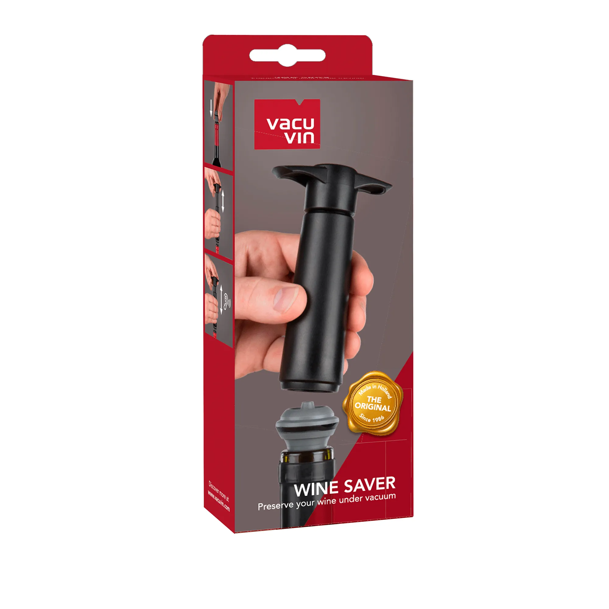 Vacu Vin Wine Saver Giftpack Black (1 pump, 2 stoppers)