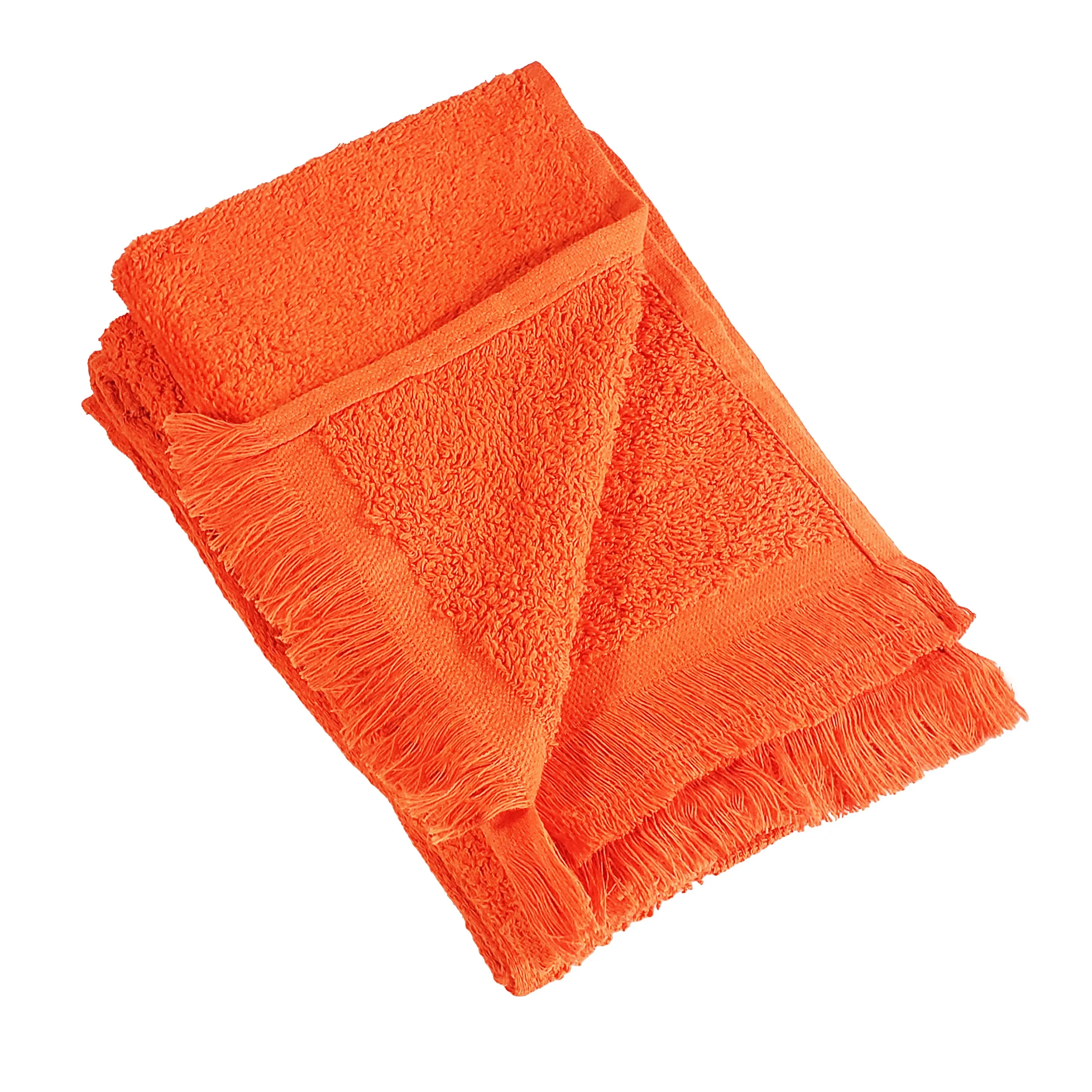 Value 11" x 18 Velour Fringed Fingertip Towels by the Dozen - White