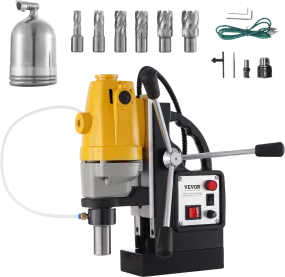 Vevor Magnetic Drill Press 1100W 550 RPM 1.5" Boring Diameter with 6 HSS Annular Cutter Bits New