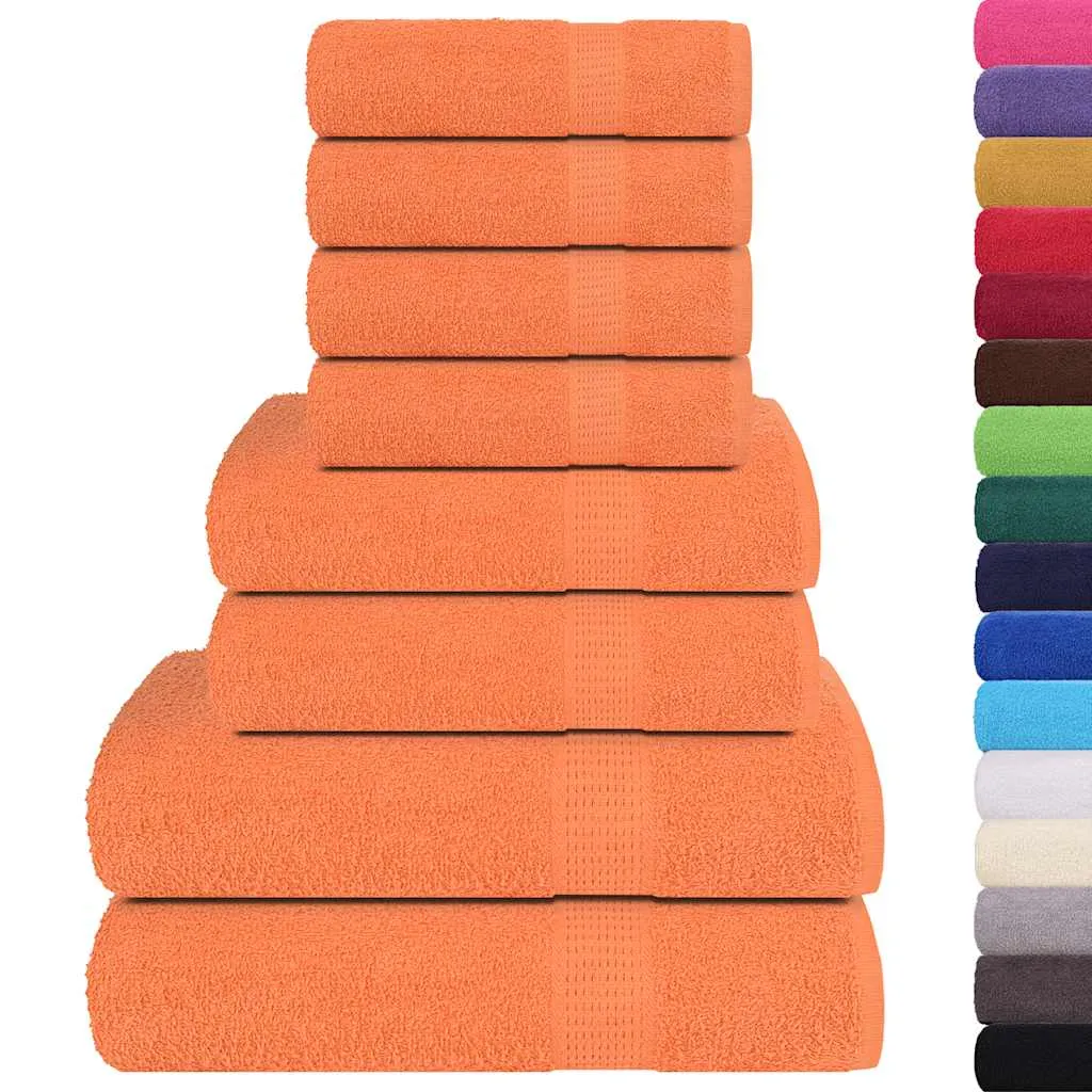 vidaXL 8 Piece Towel Set Orange 360 gsm 100% Cotton