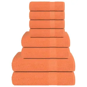 vidaXL 8 Piece Towel Set Orange 360 gsm 100% Cotton