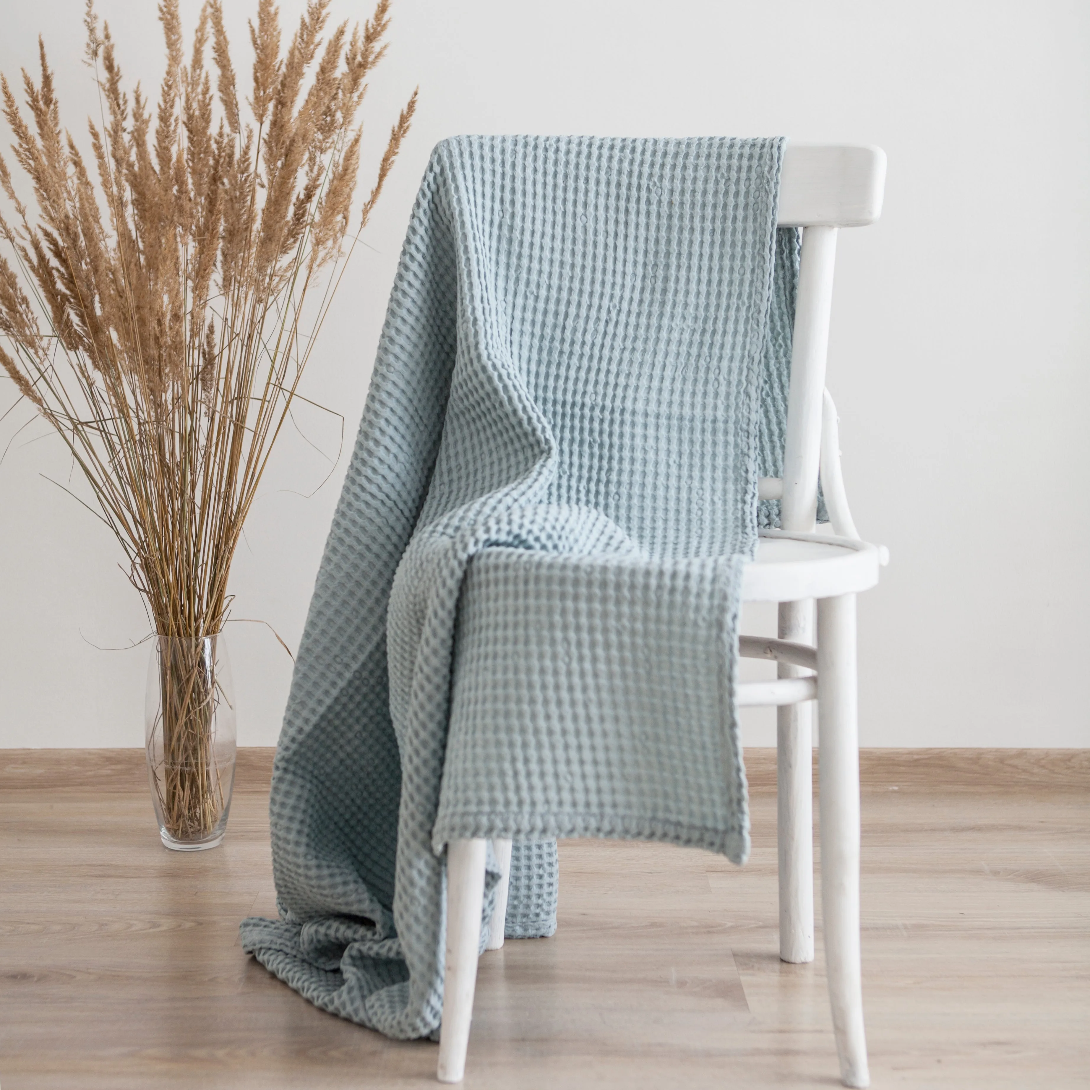 Waffle Bath Towel In Sky Blue