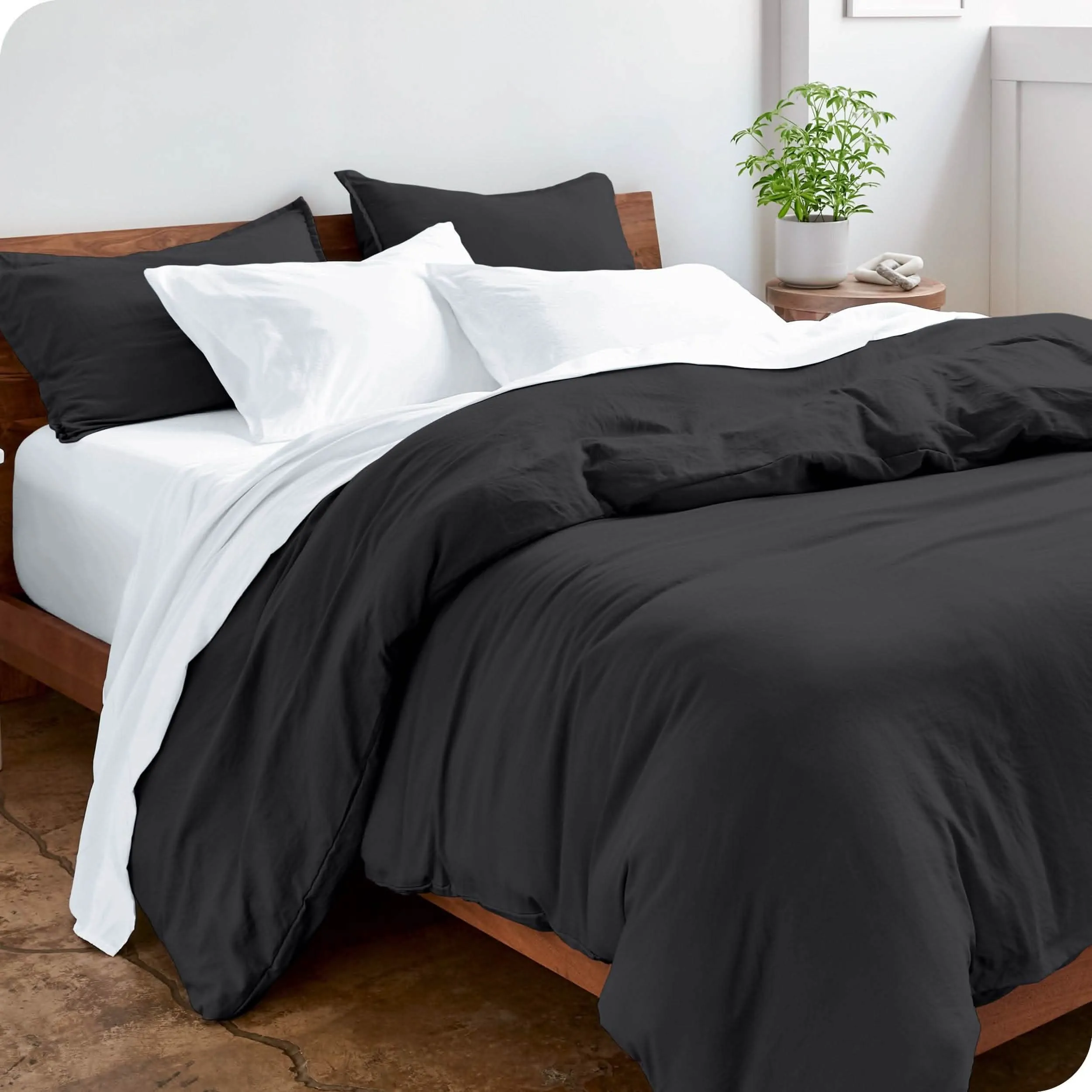 Washed Microfiber Duvet Cover & Sham Set