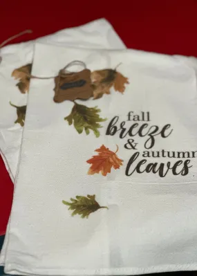 Watercolor Leaf Flour Towel