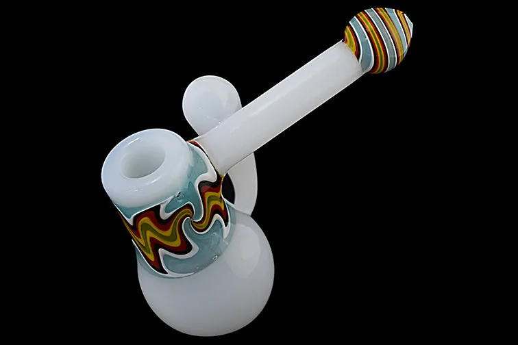 Wig Wag Milky Colored Glass Bubbler