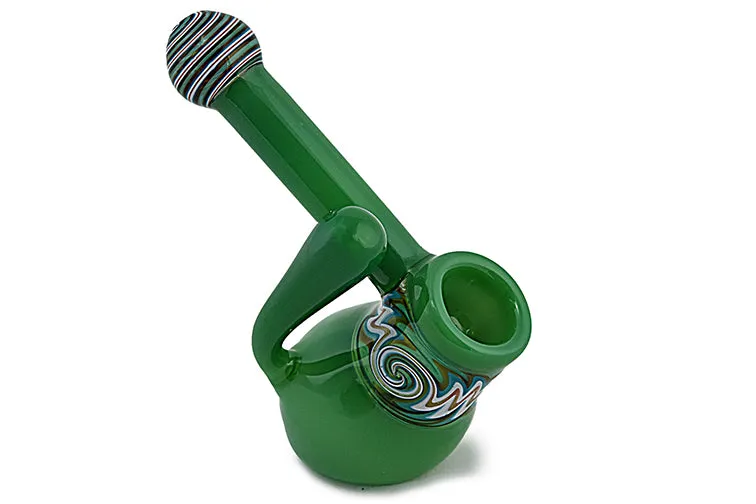 Wig Wag Milky Colored Glass Bubbler