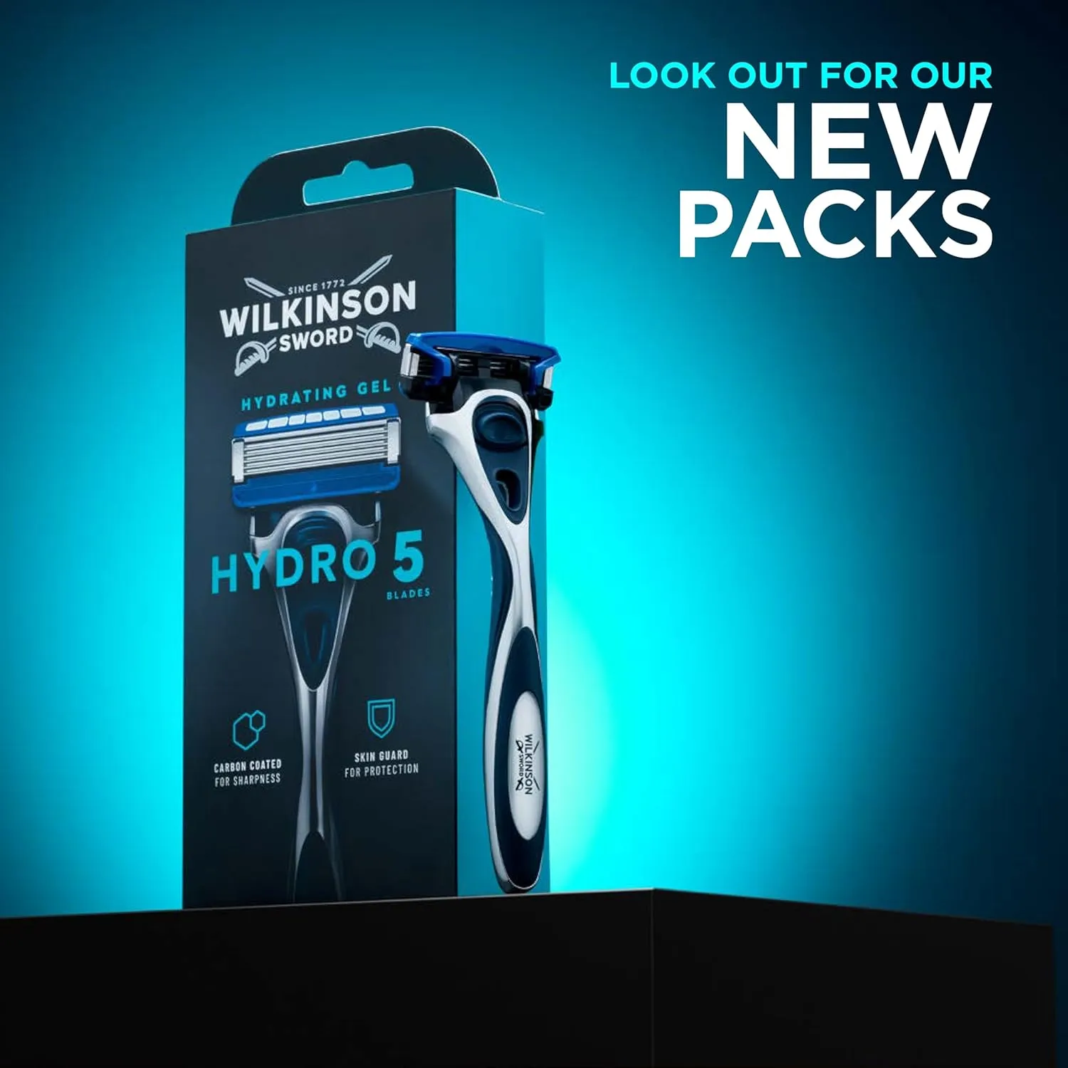 Wilkinson Sword Hydro 5 Men's Razor with 8 Carbon-Coated Blades, Hydrating Gel, & Precision Trimmer